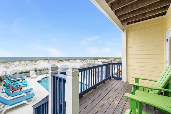 A view of the pool from the open deck