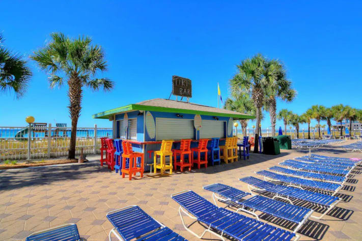 Tiki Bar has a dj in the evening during season 