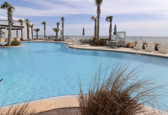 Large resort style pools at the AQUA