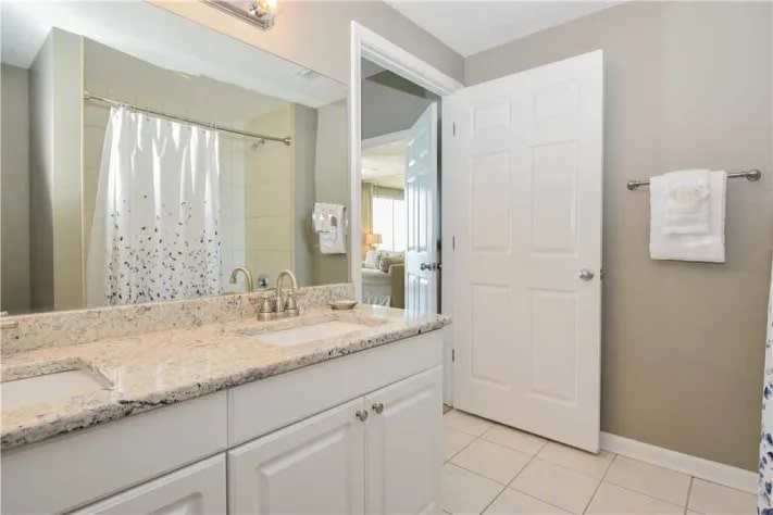 Master bath has double sinks