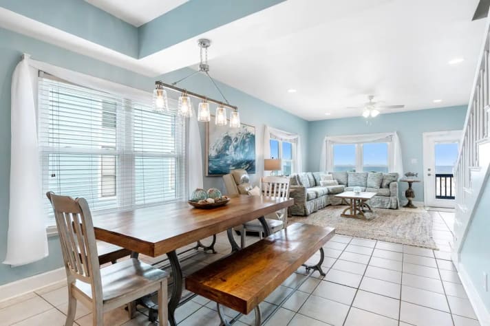 Dining area with open access to the living room