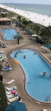 Two large pools-one is heated for fall swimming.