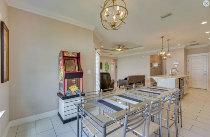 Multiple dining areas. There's also seating at the bar and on the covered porch