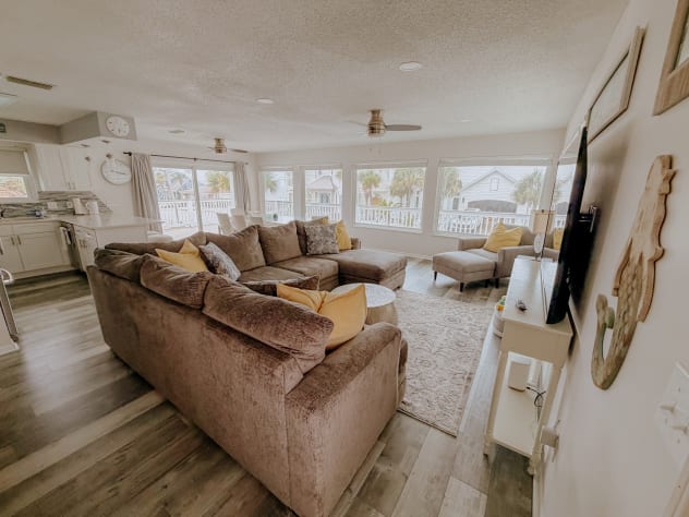 Comfy Couch with TV.