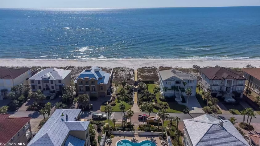 Drone footage of beach 
