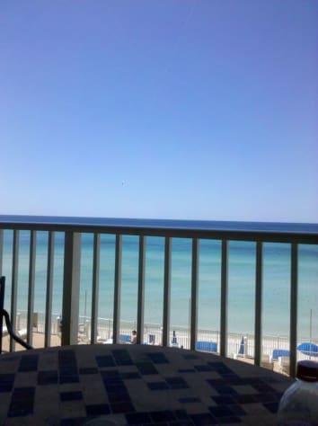 Balcony view straight ahead...Pool area directly underneath