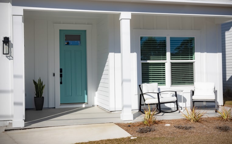 Front porch with chairs