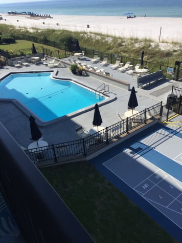 Balcony view of pool 