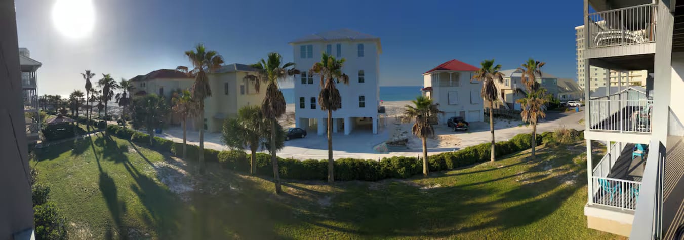 Panoramic view from balcony.