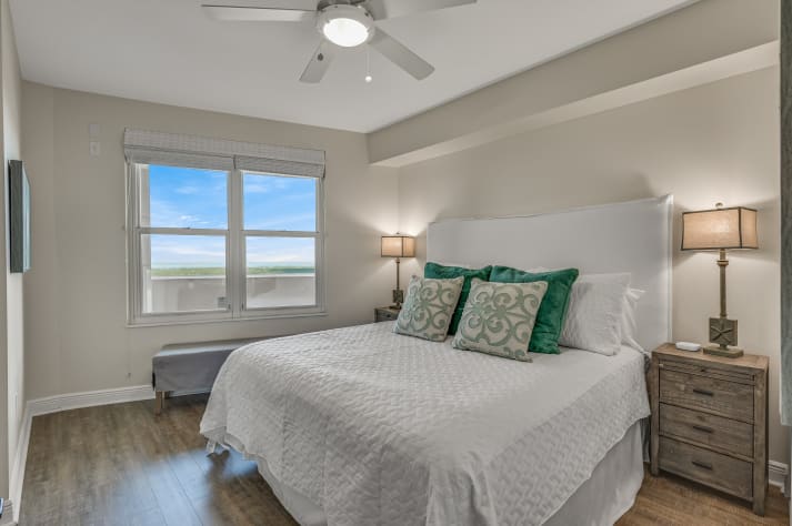 The second bedroom also has a King bed, 50" Smart TV, and private bath