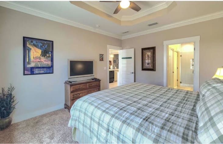 The Executive Suite has a king pillowtop bed and smart TV