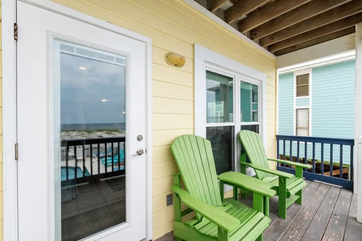 Open deck with outdoor chairs