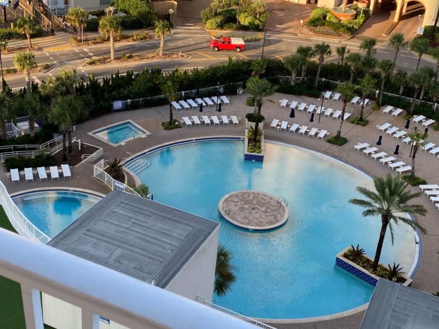 Aerial view of the pool