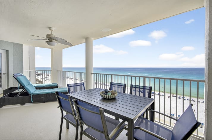 Relax and enjoy 180 degree views of the beach and Gulf.