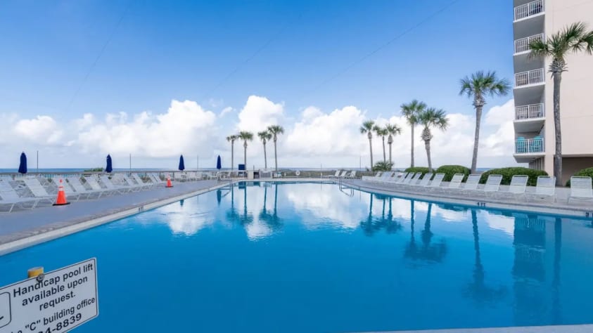 One of 3 beachfront pools