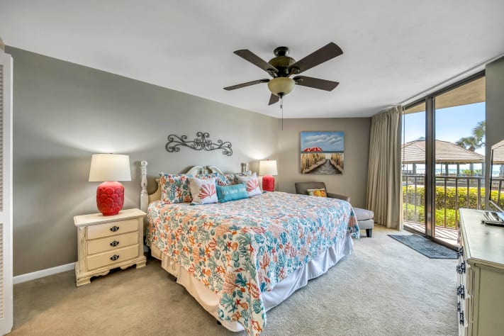 Master bedroom and with private balcony entry.