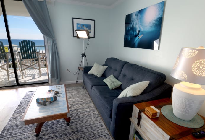 The living room.