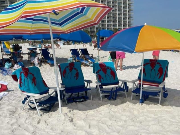 Beach chairs, umbrellas and towels supplied for guest to use.