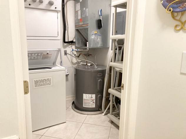 Full size stack washer and dryer. 