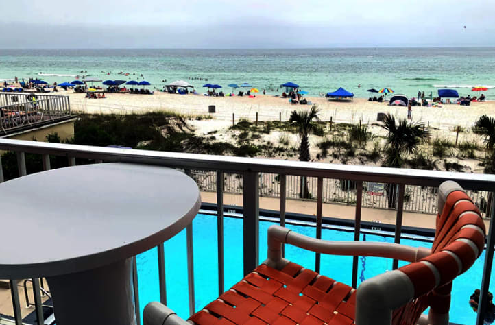 WHAT a View Right over Pool and On Beach