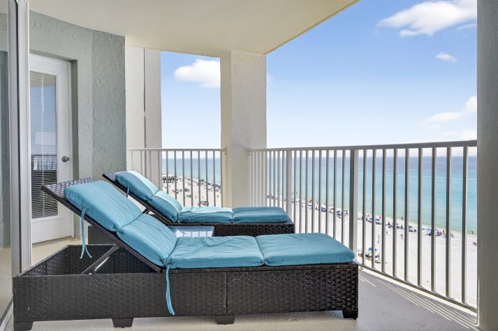 Relax and enjoy 180 degree views of the beach and Gulf.