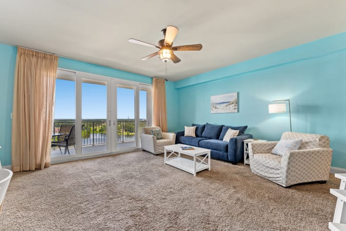 Living Room with Furniture and Balcony