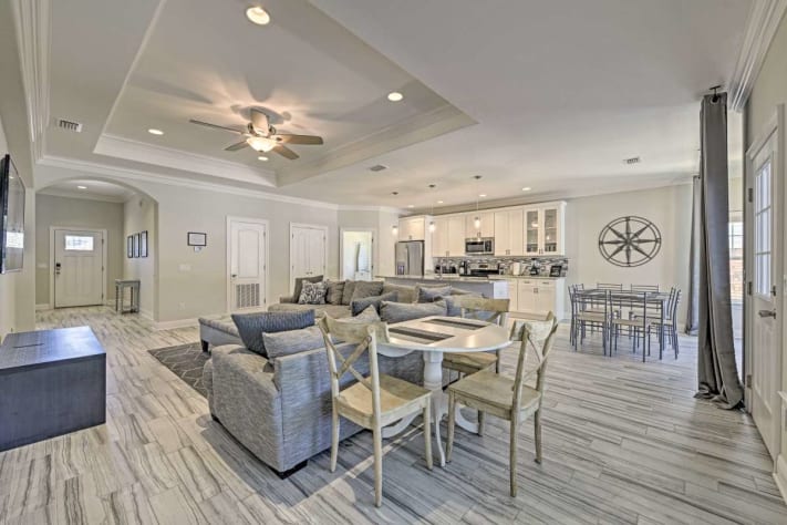 The Great Room has plenty of room for gathering and watching the game or movies
