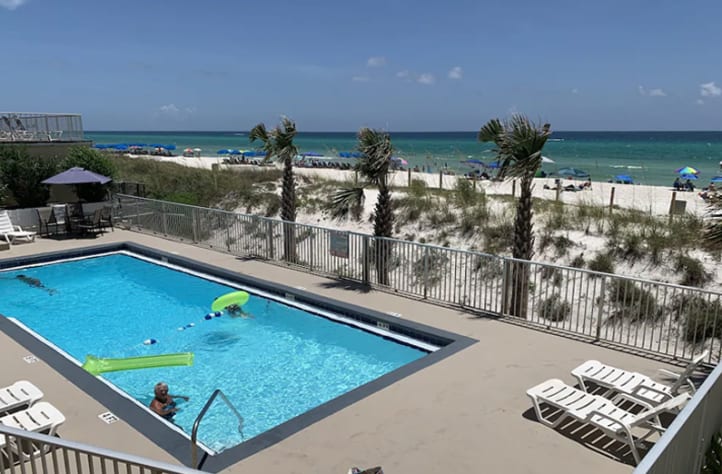 Looking out at POOL