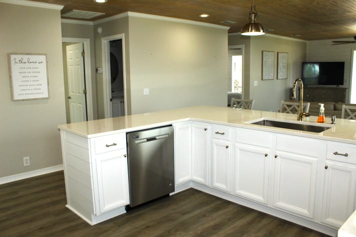 Dishwasher conveniently next sink