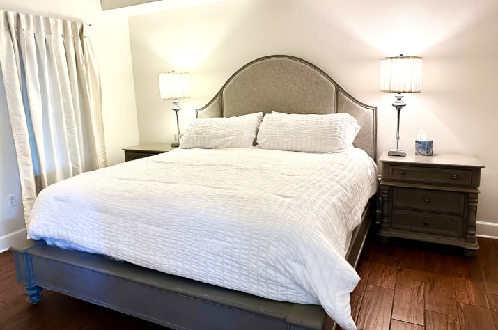 King bed in master bedroom