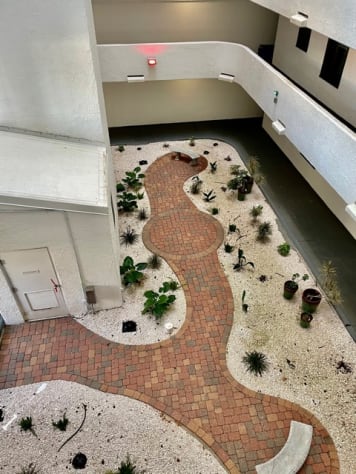 Garden on the West end that opens to the top