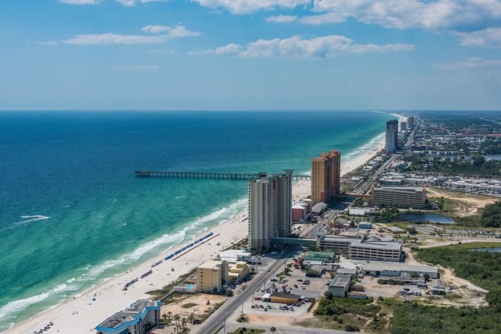 Arial view of Aqua and surrounding area