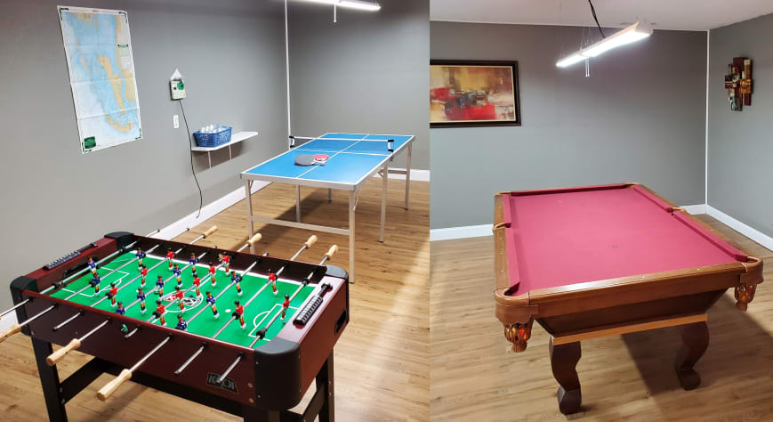 Recreation Room with Pool, Ping Pong &amp; Foosball