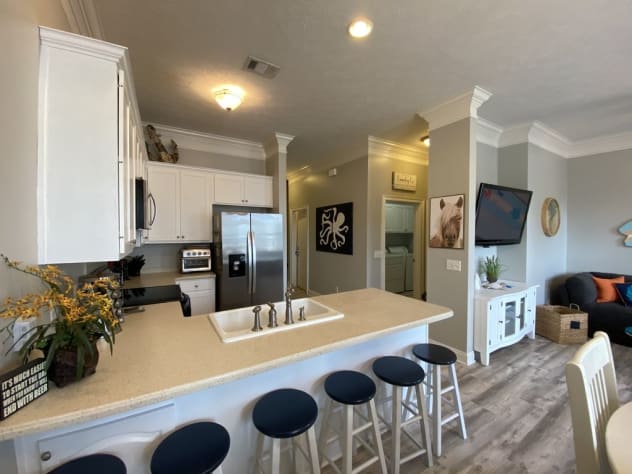 Kitchen Area With Counter Chairs