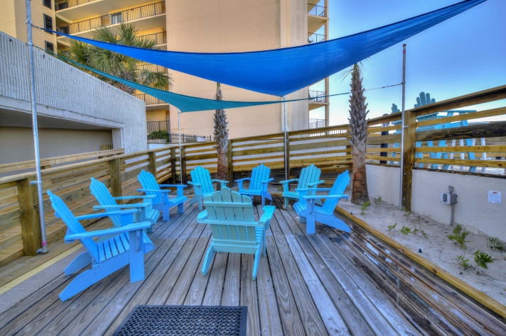 Shaded decking ( the property as multiple decking area with view)