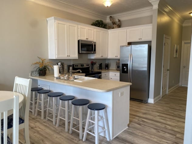 Kitchen Area With Counter Chairs