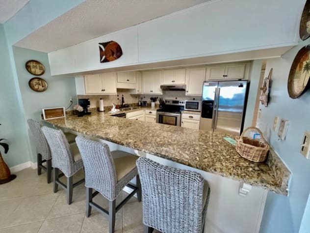 Looking over Breakfast Bar to Kitchen