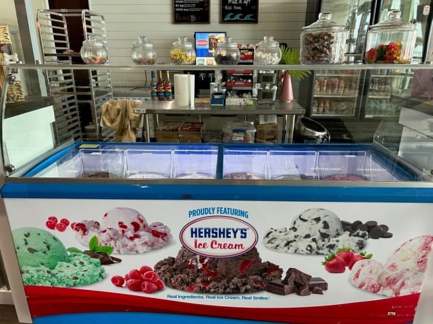 Grab some ice cream and coffee in our shop on the first floor