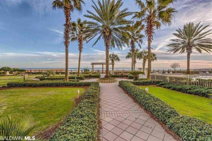 Outdoor area outside of Catalina tower. Leads to beach access