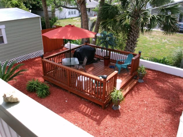 Outside deck for grillin and ðŸ˜Ž 