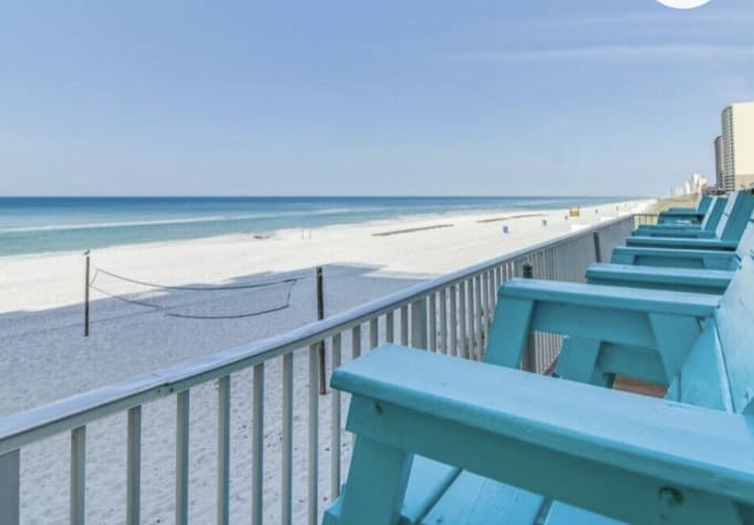 Covered Deck Upstairs and in the Sand 
