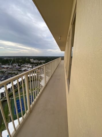 Balcony that wraps around West side of the Building.