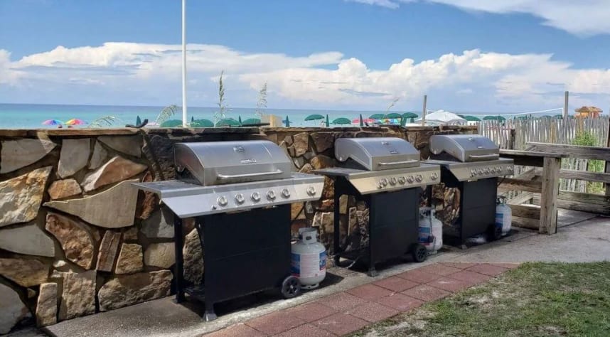 New gas grills... Free for guests.