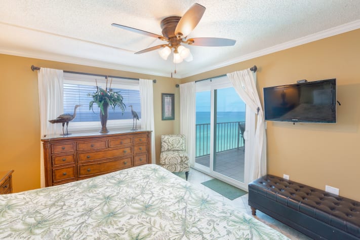 View of Gulf of Mexico from Master bedroom, 32" HD tv