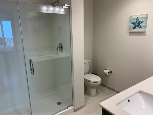 Master bathroom with double sinks
