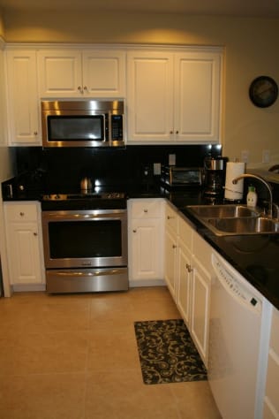 Fully appointed kitchen. Electric convection range &amp; microwave