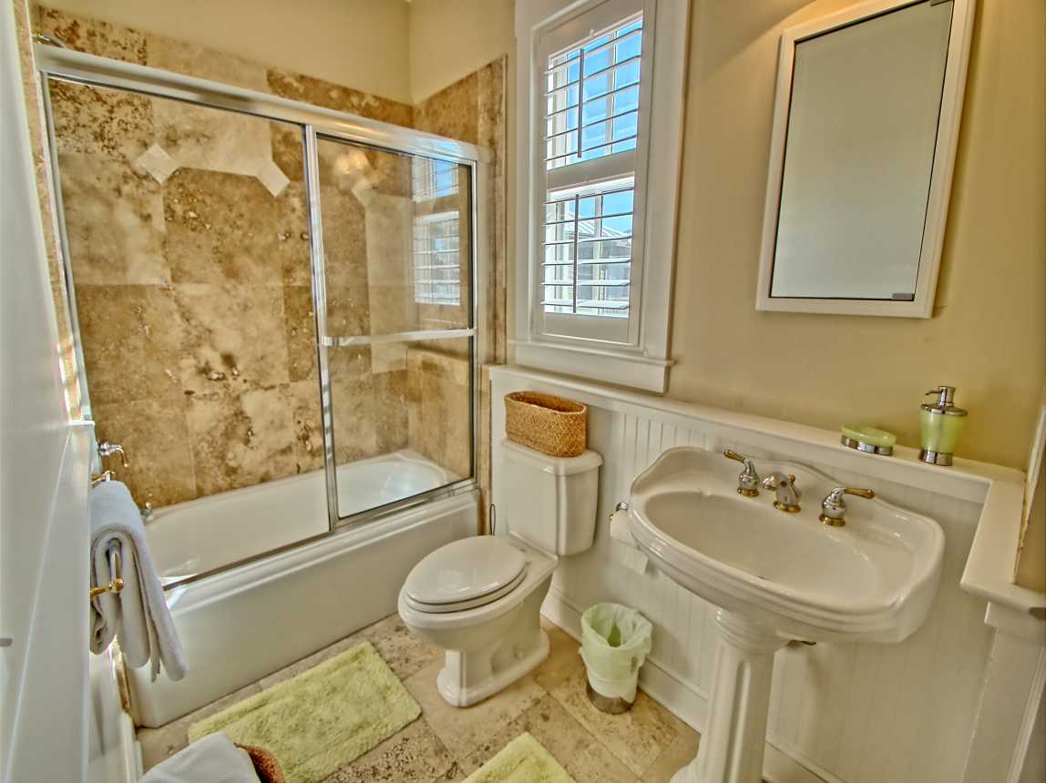 Kids Bathroom with marble and limestone
