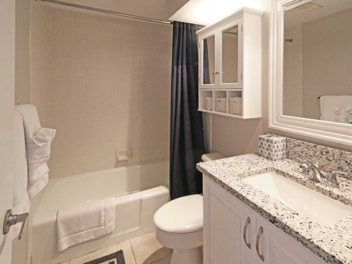 Second bathroom has a tub/shower combination.