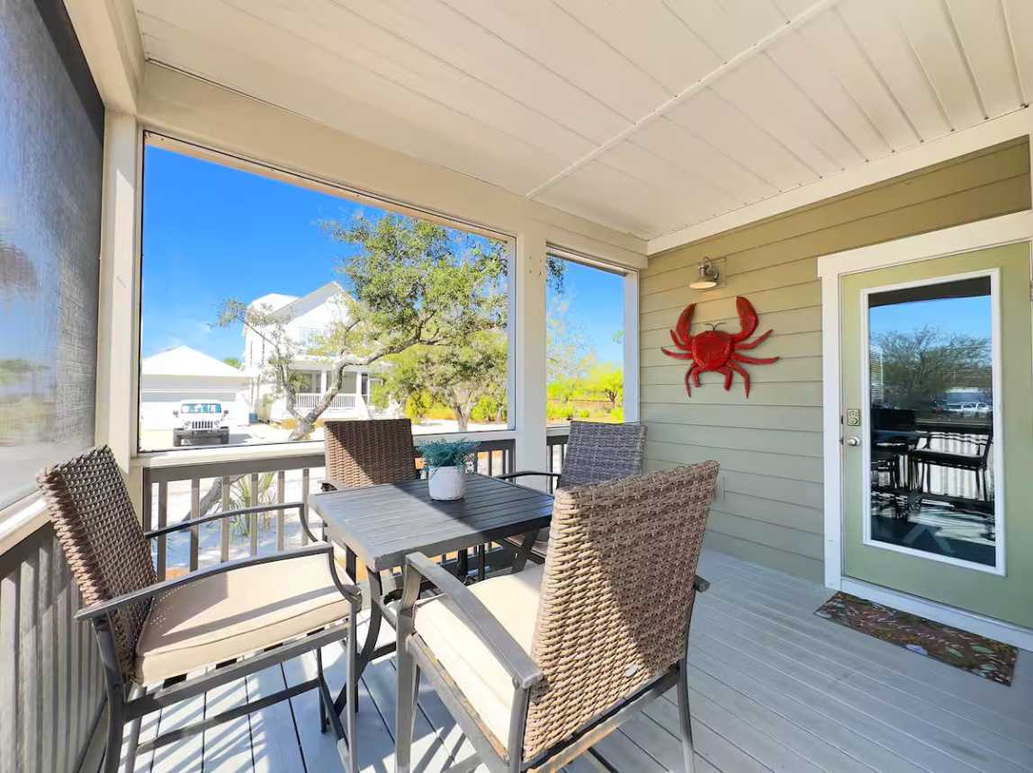 Enjoy eating outside in the screened in porch