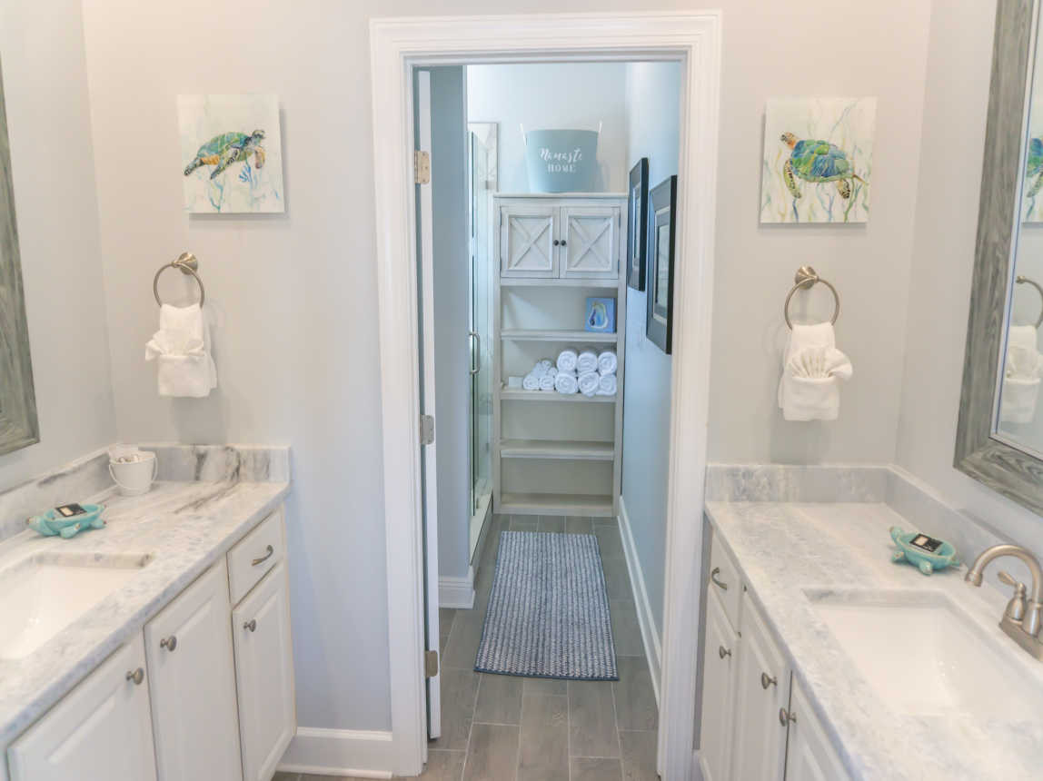 Master Bath with Double Vanity and Walk In Shower